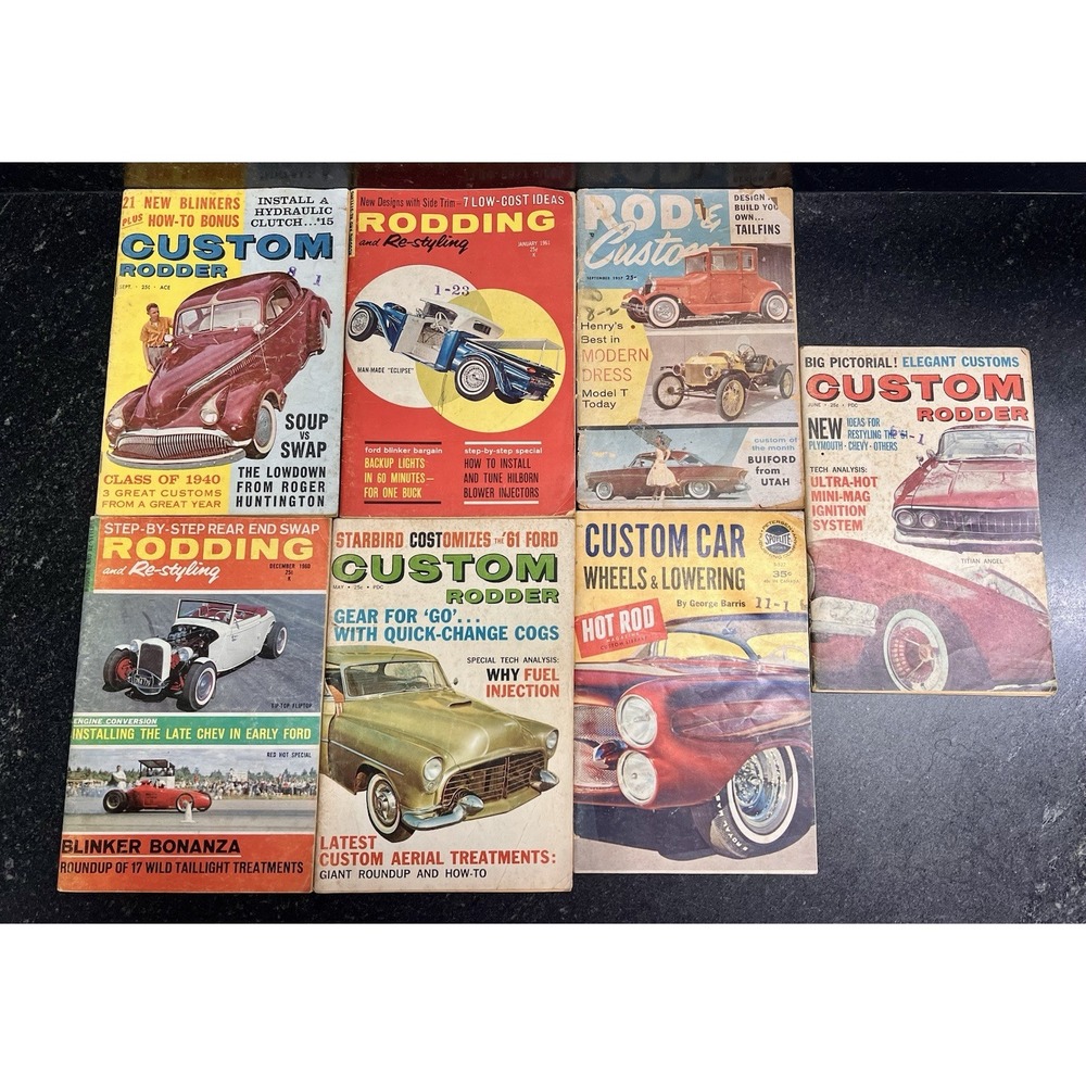 Vtg Hot Rod & Custom Car Magazine Lot 1957–1961 Custom Rodder, Rod &‎ Custom